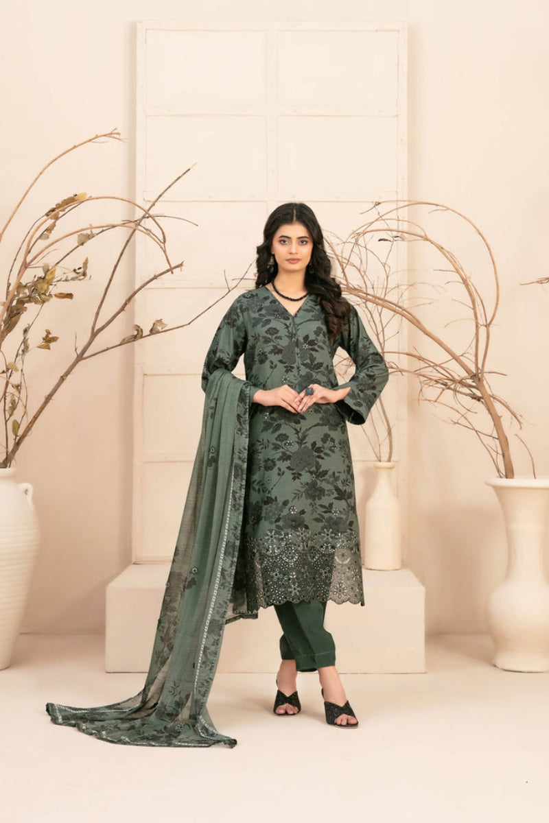 3 Piece Stitched  Lawn suit  By Tawakkal Fabrics