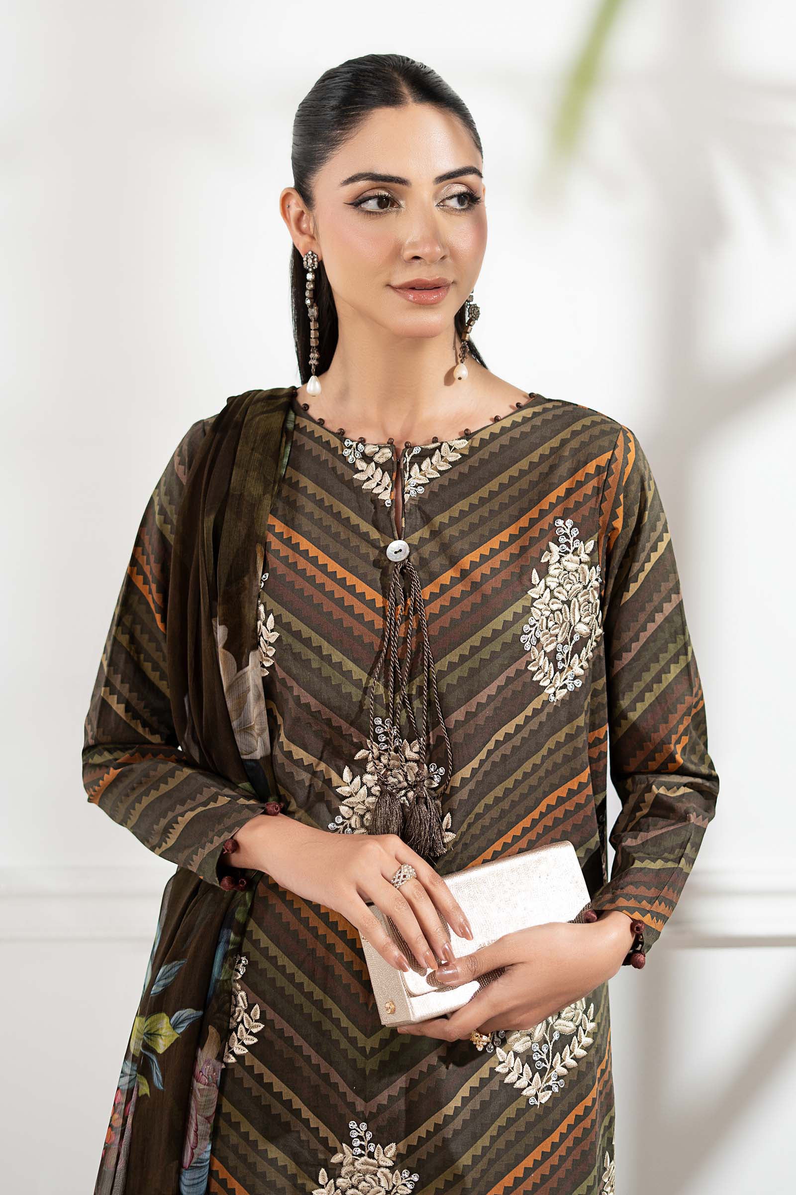 3 Piece Printed Lawn With Fully Heavy Embroidered Dress