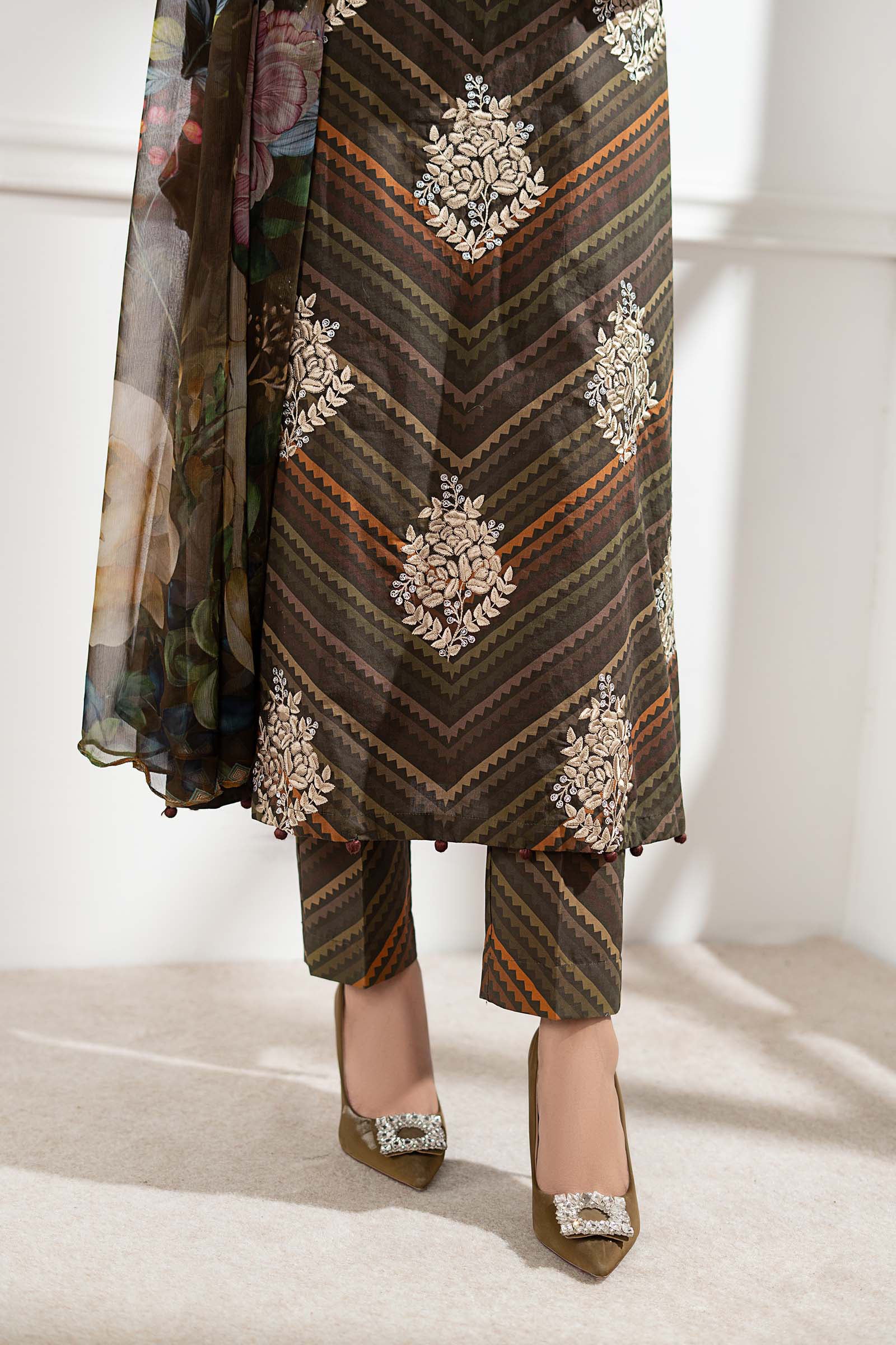 3 Piece Printed Lawn With Fully Heavy Embroidered Dress