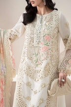 The Pastel Blossom: Schiffli & Floral Embroidered Cotton Suit | Ready To Wear