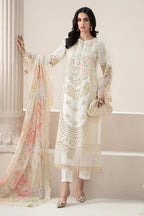 The Pastel Blossom: Schiffli & Floral Embroidered Cotton Suit | Ready To Wear