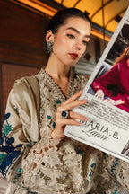 Earthy Beige & Blue Accent: Heavy Embroidered Lawn Suit | Ready To Wear
