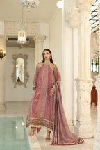 03-Piece Printed Khaddi Net With Embroidery | Ready To Wear