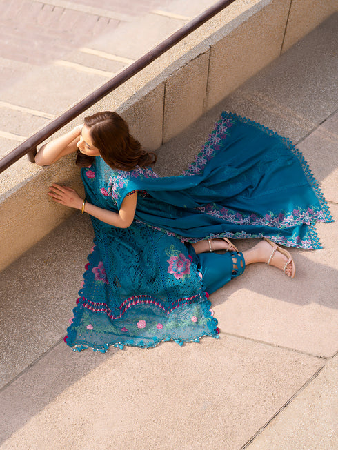 03-Piece Heavy Embroidered Chikankari Lawn Dress