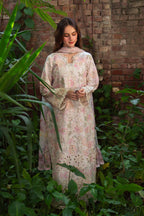 03-PIECE CHIKANKARI EMBROIDERED LAWN DRESS - Kapra Collection