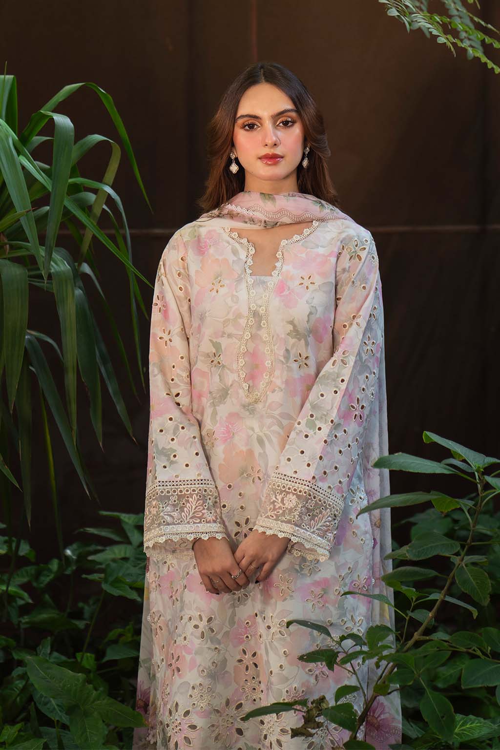 03-PIECE CHIKANKARI EMBROIDERED LAWN DRESS - Kapra Collection