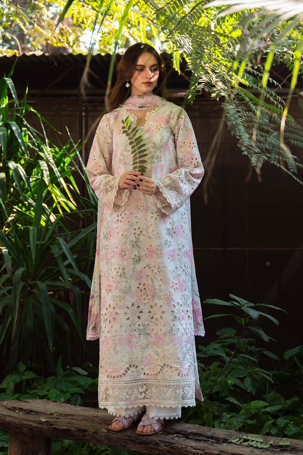 03-PIECE CHIKANKARI EMBROIDERED LAWN DRESS - Kapra Collection