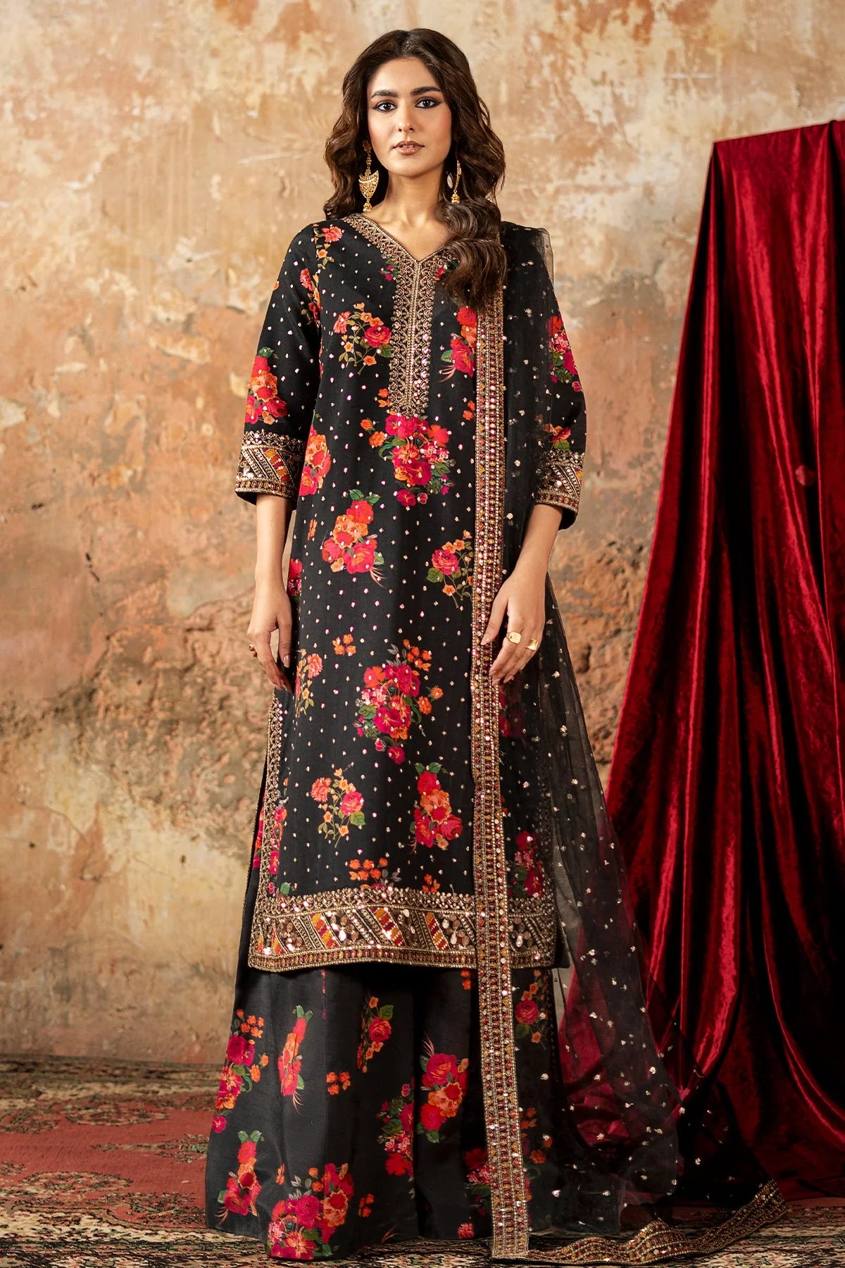 03-Piece Printed Lawn With Embroidered Chiffon Dupatta - Ready To Wear