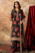 03-Piece Printed Lawn With Embroidered Chiffon Dupatta - Ready To Wear
