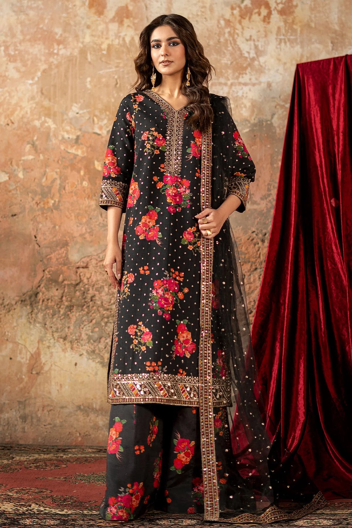 03-Piece Printed Lawn With Embroidered Chiffon Dupatta - Ready To Wear