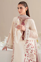 Soft Cream: Chikankari Embroidered Lawn Cotton Suit | Ready To Wear