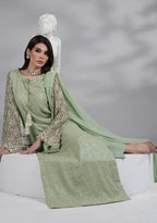 Mint Green - Embroidered Chiffon Suit | Ready To Wear