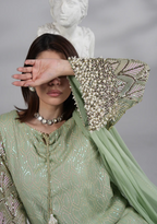 Mint Green - Embroidered Chiffon Suit | Ready To Wear