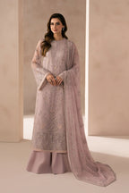 Pastel Blush: Heavy Embroiderd Chiffon Suit | Ready To Wear