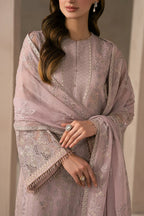 Pastel Blush: Heavy Embroiderd Chiffon Suit | Ready To Wear