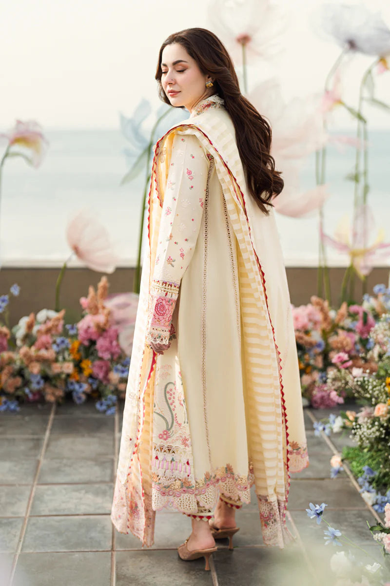 03-Piece Lawn Cotton Suit With JACQUARD ORGANZA Dupatta