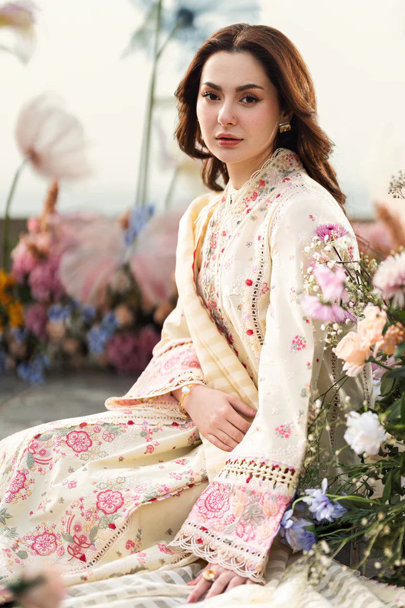 03-Piece Lawn Cotton Suit With JACQUARD ORGANZA Dupatta