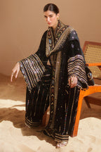 03-Piece Embroidered Velvet Formal Suit Ready To Wear