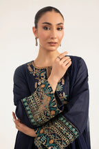 Navy Blue & Multi-Color: Embroidered Chiffon Suit | Ready To Wear