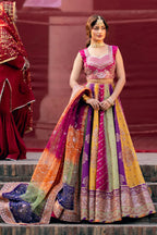 Multi Color- 03-Piece Raw Silk Maxi With Organza Dupatta | Ready To Wear
