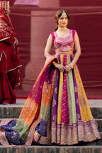 Multi Color- 03-Piece Raw Silk Maxi With Organza Dupatta | Ready To Wear