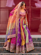 Multi Color- 03-Piece Raw Silk Maxi With Organza Dupatta | Ready To Wear