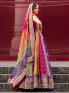 Multi Color- 03-Piece Raw Silk Maxi With Organza Dupatta | Ready To Wear