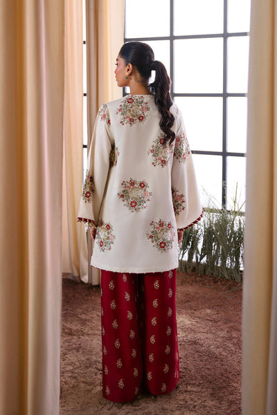 02-Piece Luxury Embroidered Shamoze Silk Suit - Ready To Wear
