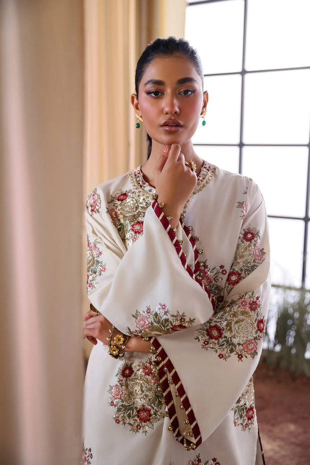 02-Piece Luxury Embroidered Shamoze Silk Suit - Ready To Wear