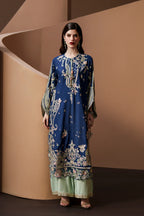 Royal Indigo Blue: Embroidered Silk Kaftan | Ready To Wear