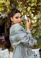 03-Piece Embroidered Cotton Suit With Net Dupatta | Ready To Wear