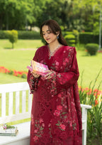 The Ruby Flora - Embroidered Lawn Suit | Ready To Wear