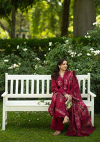 The Ruby Flora - Embroidered Lawn Suit | Ready To Wear
