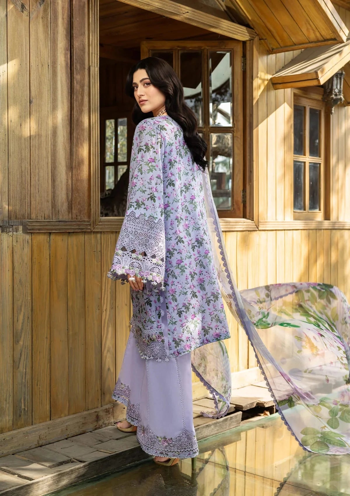 03-Piece Printed Lawn Suit With Embroidery | Ready To Wear