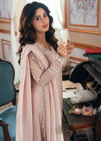 Dusty Pink - Embroidered Chiffon Suit With Malai Trouser | Ready To Wear