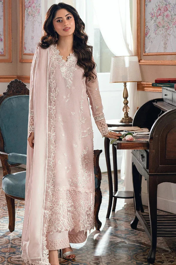 Dusty Pink - Embroidered Chiffon Suit With Malai Trouser | Ready To Wear