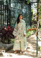 Mint Meadow Blossom: Printed Lawn Suit With Embroidery | Ready To Wear