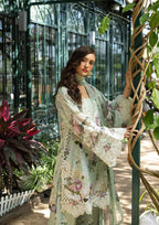 Mint Meadow Blossom: Printed Lawn Suit With Embroidery | Ready To Wear