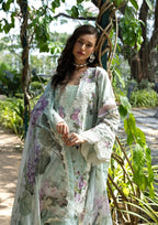 Mint Meadow Blossom: Printed Lawn Suit With Embroidery | Ready To Wear