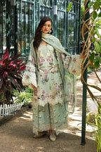 Mint Meadow Blossom: Printed Lawn Suit With Embroidery | Ready To Wear