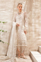 03-Piece Net Suit With Embroidery - Ready To Wear