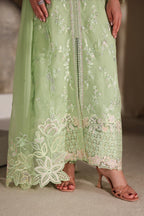 Sage Serenity: Embroidered Chiffon Suit | Ready To Wear