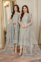 Heavy Embroidered Net Suit with Shamoz Silk Inner & Trouser