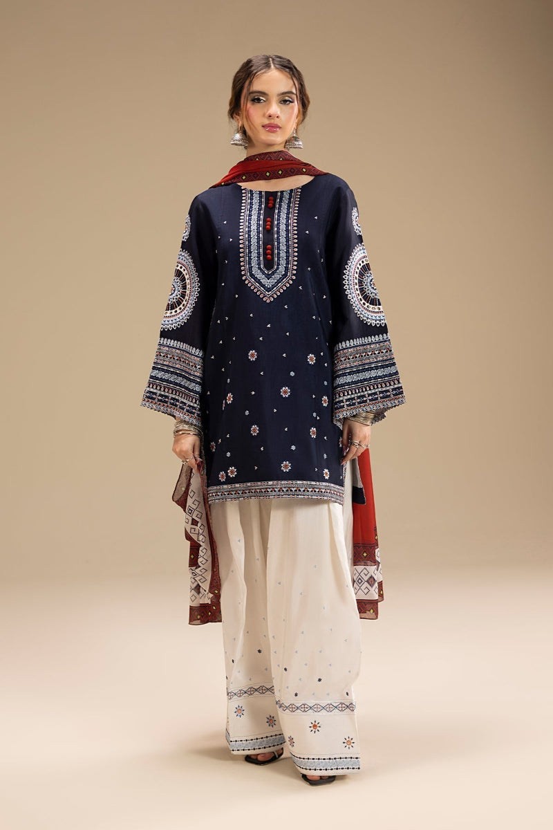 Dhanak Embroidered Luxury stitched 3-Piece Suit