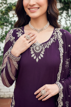 03-Piece Cotton Suit With Embroidery - Ready To Wear