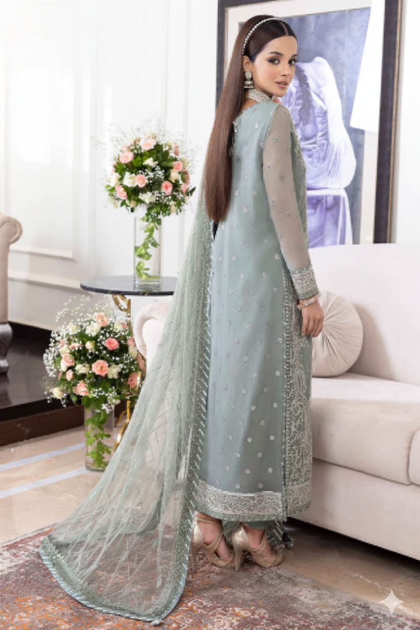 3  Piece Stitched Chiffon Suit