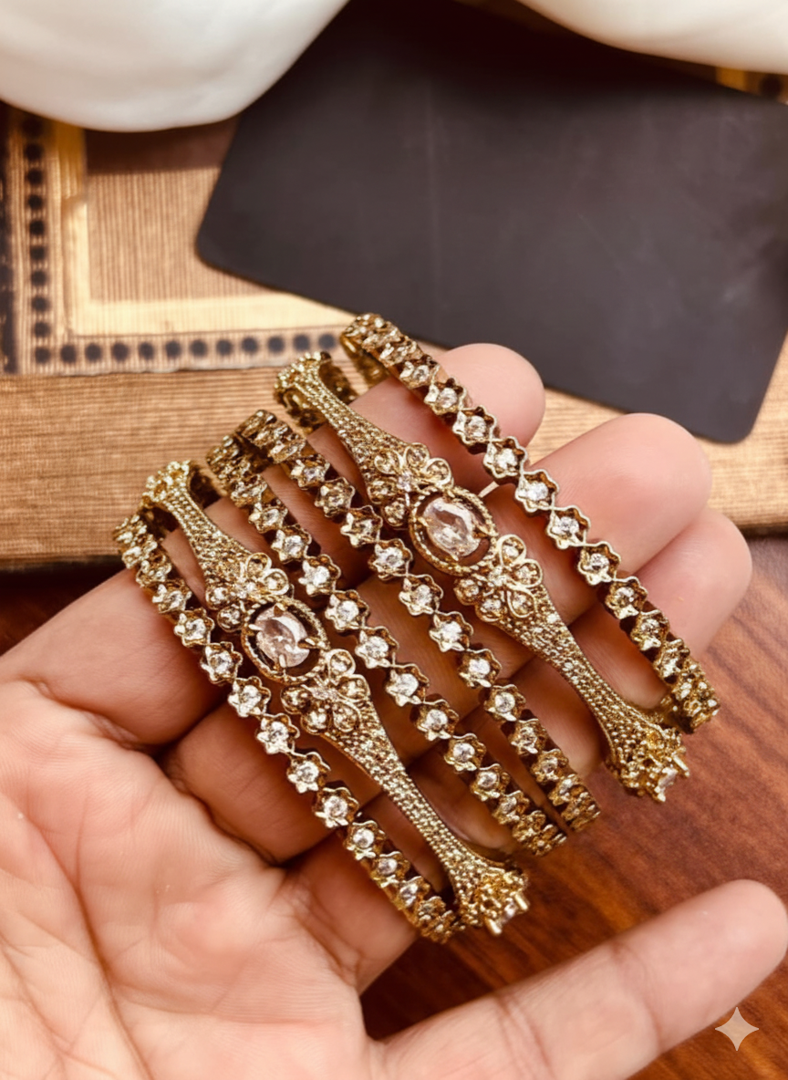 Luxurious 4-Piece Designer Bangle Set