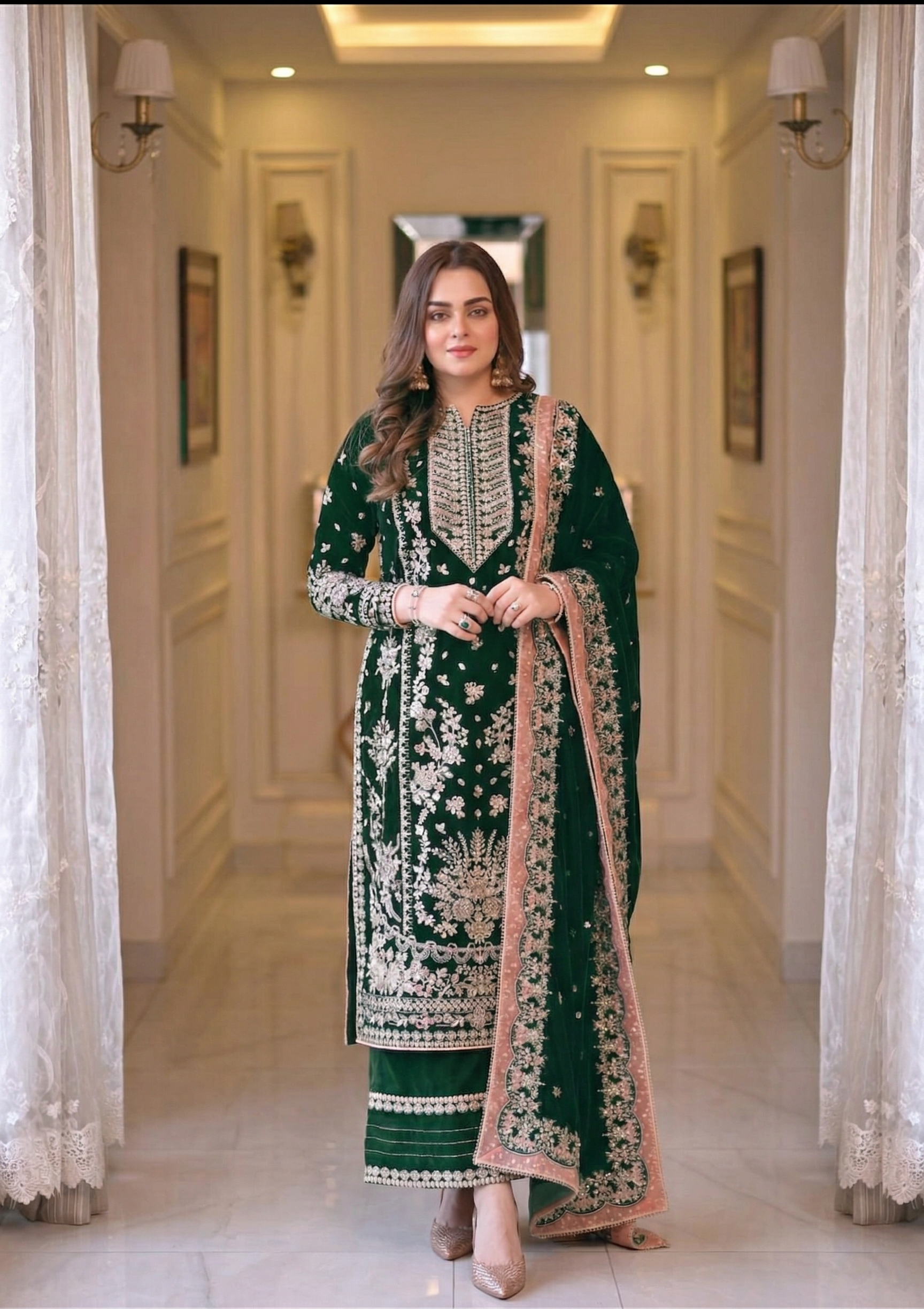 03-Piece Heavy Embroidered Chiffon Suit - Ready To Wear