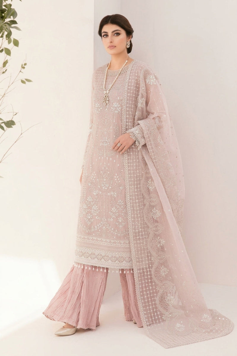 Viral Bridal Heavy Sequence Embroidered Organza 3-Piece Suit
