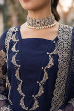 Navy Royale: Heavy Embroidered Lawn Suit | Ready To Wear